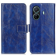 Coque Portefeuille Livre Cuir Etui Clapet K04Z pour Vivo T1 5G Bleu