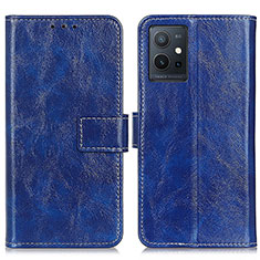 Coque Portefeuille Livre Cuir Etui Clapet K04Z pour Vivo T1 5G India Bleu