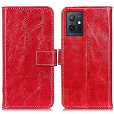 Coque Portefeuille Livre Cuir Etui Clapet K04Z pour Vivo T1 5G India Rouge