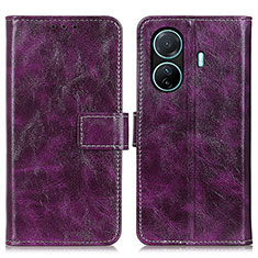 Coque Portefeuille Livre Cuir Etui Clapet K04Z pour Vivo T1 5G Violet