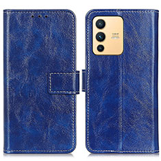 Coque Portefeuille Livre Cuir Etui Clapet K04Z pour Vivo V23 5G Bleu