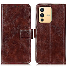 Coque Portefeuille Livre Cuir Etui Clapet K04Z pour Vivo V23 5G Marron