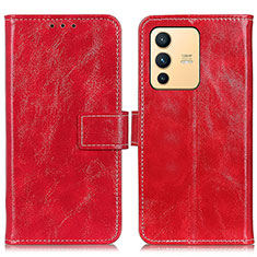 Coque Portefeuille Livre Cuir Etui Clapet K04Z pour Vivo V23 5G Rouge