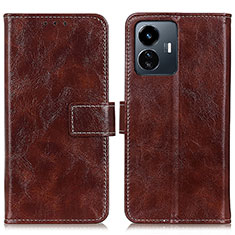 Coque Portefeuille Livre Cuir Etui Clapet K04Z pour Vivo Y77e 5G Marron