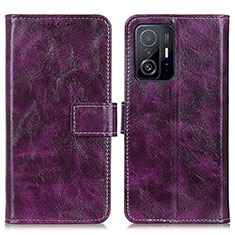 Coque Portefeuille Livre Cuir Etui Clapet K04Z pour Xiaomi Mi 11T 5G Violet