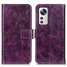 Coque Portefeuille Livre Cuir Etui Clapet K04Z pour Xiaomi Mi 12 Pro 5G Violet