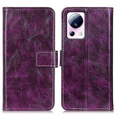 Coque Portefeuille Livre Cuir Etui Clapet K04Z pour Xiaomi Mi 13 Lite 5G Violet