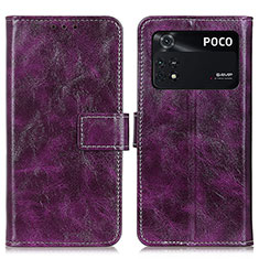 Coque Portefeuille Livre Cuir Etui Clapet K04Z pour Xiaomi Poco M4 Pro 4G Violet