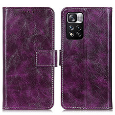 Coque Portefeuille Livre Cuir Etui Clapet K04Z pour Xiaomi Poco X4 NFC Violet