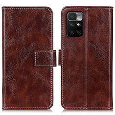 Coque Portefeuille Livre Cuir Etui Clapet K04Z pour Xiaomi Redmi 10 4G Marron