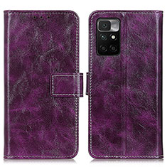 Coque Portefeuille Livre Cuir Etui Clapet K04Z pour Xiaomi Redmi 10 4G Violet