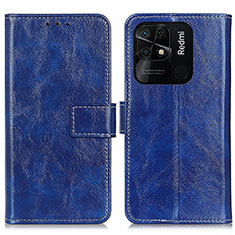 Coque Portefeuille Livre Cuir Etui Clapet K04Z pour Xiaomi Redmi 10 Power Bleu