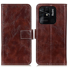 Coque Portefeuille Livre Cuir Etui Clapet K04Z pour Xiaomi Redmi 10 Power Marron