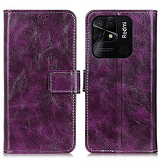 Coque Portefeuille Livre Cuir Etui Clapet K04Z pour Xiaomi Redmi 10 Power Violet