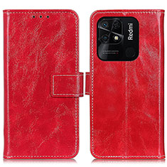 Coque Portefeuille Livre Cuir Etui Clapet K04Z pour Xiaomi Redmi 10C 4G Rouge