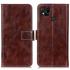 Coque Portefeuille Livre Cuir Etui Clapet K04Z pour Xiaomi Redmi 9C Marron