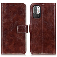 Coque Portefeuille Livre Cuir Etui Clapet K04Z pour Xiaomi Redmi Note 10 5G Marron