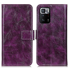 Coque Portefeuille Livre Cuir Etui Clapet K04Z pour Xiaomi Redmi Note 10 Pro 5G Violet