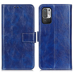 Coque Portefeuille Livre Cuir Etui Clapet K04Z pour Xiaomi Redmi Note 10T 5G Bleu