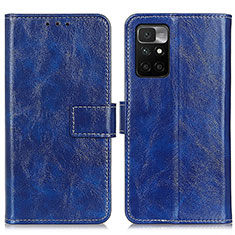 Coque Portefeuille Livre Cuir Etui Clapet K04Z pour Xiaomi Redmi Note 11 4G (2021) Bleu