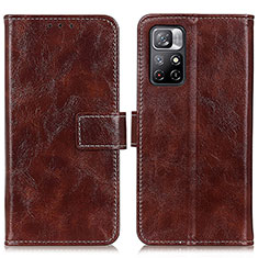 Coque Portefeuille Livre Cuir Etui Clapet K04Z pour Xiaomi Redmi Note 11 5G Marron