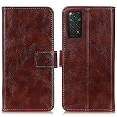 Coque Portefeuille Livre Cuir Etui Clapet K04Z pour Xiaomi Redmi Note 11S 4G Marron