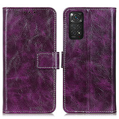 Coque Portefeuille Livre Cuir Etui Clapet K04Z pour Xiaomi Redmi Note 11S 4G Violet