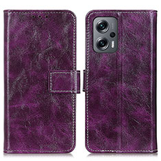 Coque Portefeuille Livre Cuir Etui Clapet K04Z pour Xiaomi Redmi Note 11T Pro 5G Violet