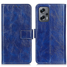 Coque Portefeuille Livre Cuir Etui Clapet K04Z pour Xiaomi Redmi Note 11T Pro+ Plus 5G Bleu