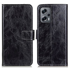 Coque Portefeuille Livre Cuir Etui Clapet K04Z pour Xiaomi Redmi Note 11T Pro+ Plus 5G Noir