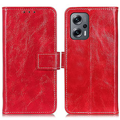 Coque Portefeuille Livre Cuir Etui Clapet K04Z pour Xiaomi Redmi Note 11T Pro+ Plus 5G Rouge