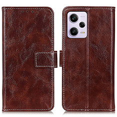 Coque Portefeuille Livre Cuir Etui Clapet K04Z pour Xiaomi Redmi Note 12 Explorer Marron