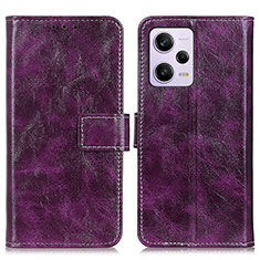 Coque Portefeuille Livre Cuir Etui Clapet K04Z pour Xiaomi Redmi Note 12 Pro 5G Violet