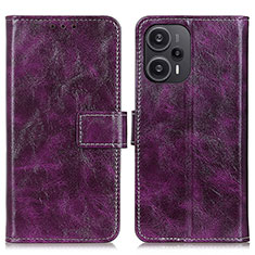 Coque Portefeuille Livre Cuir Etui Clapet K04Z pour Xiaomi Redmi Note 12 Turbo 5G Violet