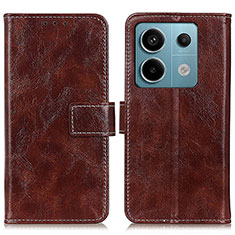 Coque Portefeuille Livre Cuir Etui Clapet K04Z pour Xiaomi Redmi Note 13 Pro 5G Marron