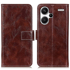 Coque Portefeuille Livre Cuir Etui Clapet K04Z pour Xiaomi Redmi Note 13 Pro+ Plus 5G Marron