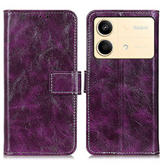 Coque Portefeuille Livre Cuir Etui Clapet K04Z pour Xiaomi Redmi Note 13R Pro 5G Violet