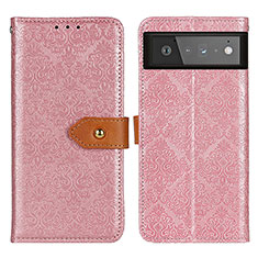 Coque Portefeuille Livre Cuir Etui Clapet K05Z pour Google Pixel 6 5G Rose