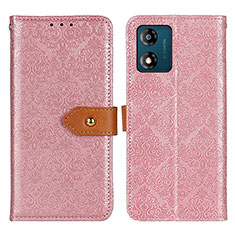 Coque Portefeuille Livre Cuir Etui Clapet K05Z pour Motorola Moto E13 Rose