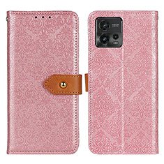 Coque Portefeuille Livre Cuir Etui Clapet K05Z pour Motorola Moto G72 Rose