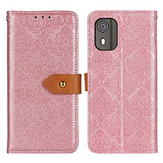 Coque Portefeuille Livre Cuir Etui Clapet K05Z pour Nokia C02 Rose