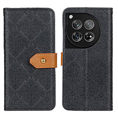 Coque Portefeuille Livre Cuir Etui Clapet K05Z pour OnePlus 12R 5G Noir