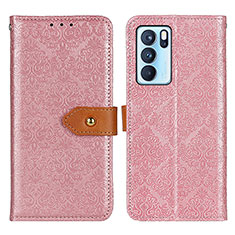 Coque Portefeuille Livre Cuir Etui Clapet K05Z pour Oppo Reno6 Pro 5G India Rose