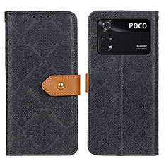 Coque Portefeuille Livre Cuir Etui Clapet K05Z pour Xiaomi Poco M4 Pro 4G Noir