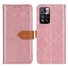 Coque Portefeuille Livre Cuir Etui Clapet K05Z pour Xiaomi Poco X4 NFC Rose