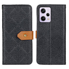 Coque Portefeuille Livre Cuir Etui Clapet K05Z pour Xiaomi Redmi Note 12 Pro+ Plus 5G Noir