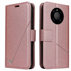 Coque Portefeuille Livre Cuir Etui Clapet K06 pour Huawei Mate 40E Pro 4G Or Rose