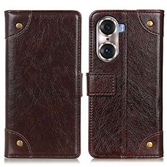 Coque Portefeuille Livre Cuir Etui Clapet K06Z pour Huawei Honor 60 5G Marron