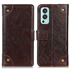 Coque Portefeuille Livre Cuir Etui Clapet K06Z pour OnePlus Nord 2 5G Marron