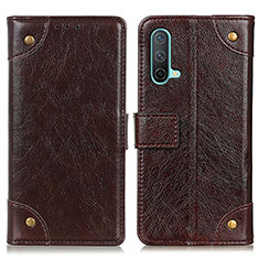 Coque Portefeuille Livre Cuir Etui Clapet K06Z pour OnePlus Nord CE 5G Marron